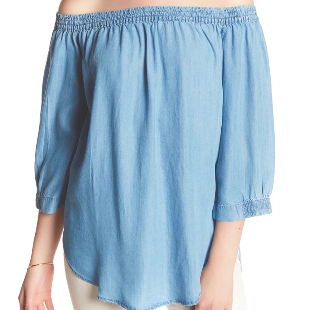 Joe Fresh Off the Shoulder Denim Blouse